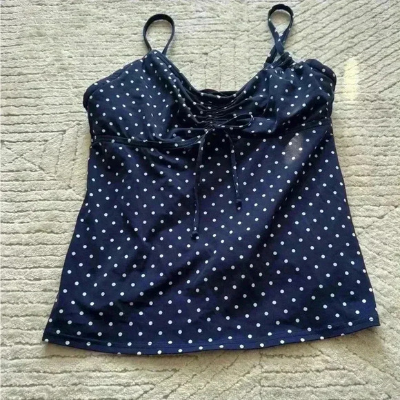 Lands end Polk a dot swim top size 6 - Picture 1 of 4